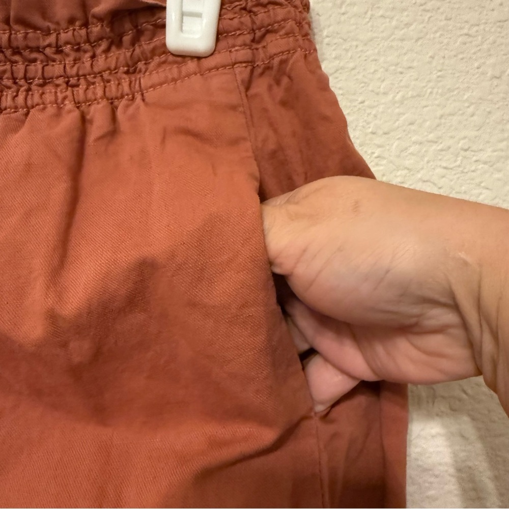 Rust Orange Smocked Waist  mini skirt  sz 8 J crew - Picture 9 of 10